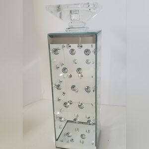 Elegant Crystal-Embellished Glass Vase